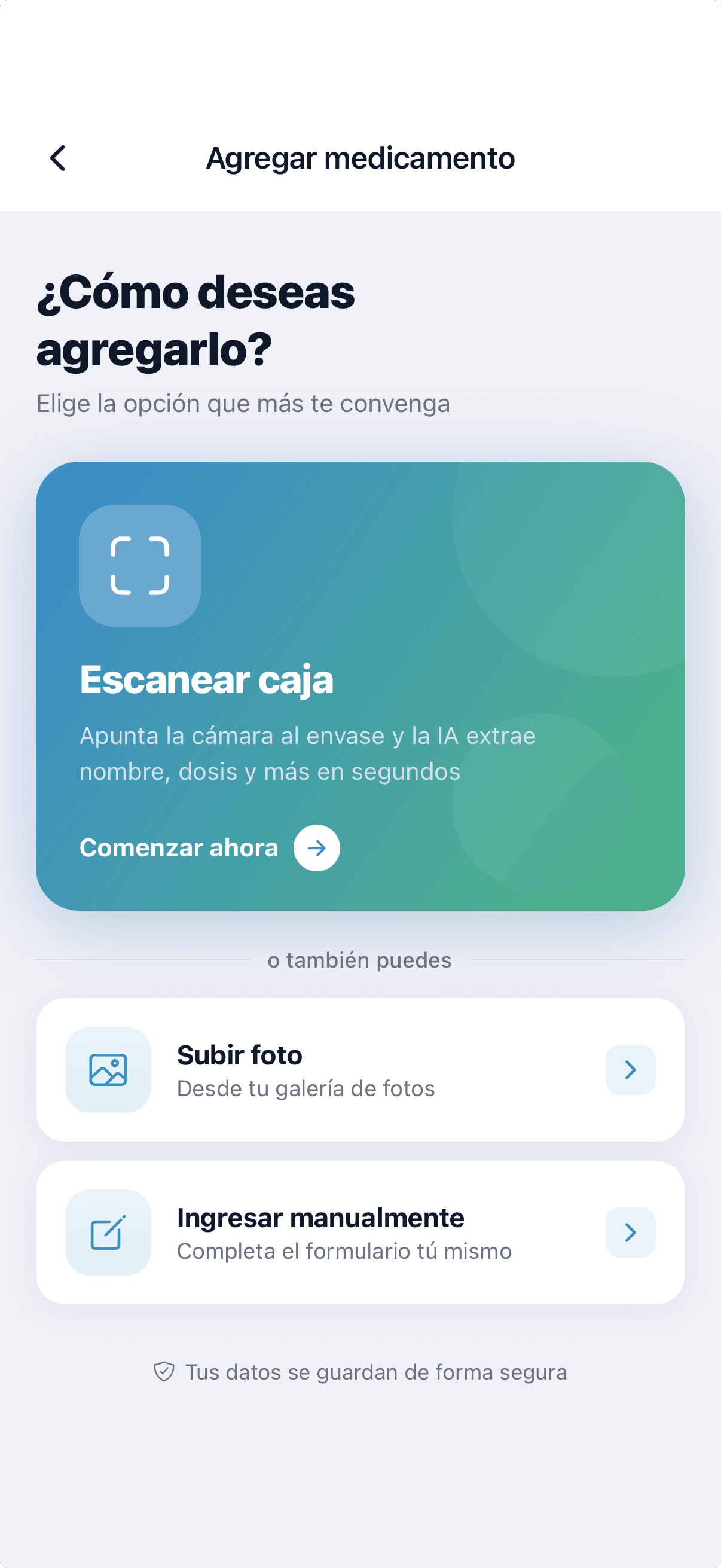 Agregar un medicamento escaneando la caja con IA
